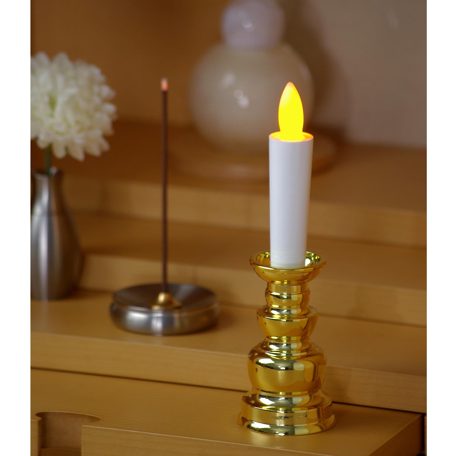 Amazon.co.jp: カメヤマ 電池ローソク 金 LEDローソク 仏壇 安心